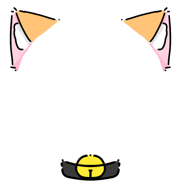 black collar light orange cat ears Decoration